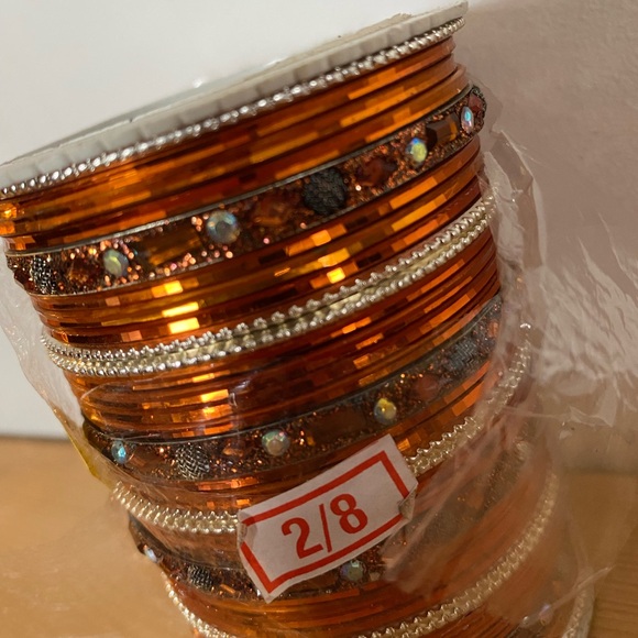 Desi Pakistani bangle bracelet set copper silver - Picture 2 of 7